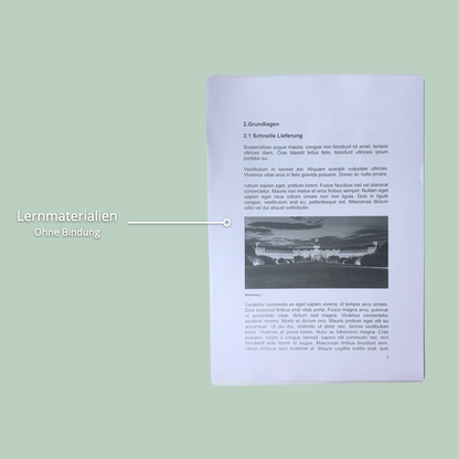 Lernmaterialien mit oder ohne Bindung drucken (Skript, Übungsblätter etc.)